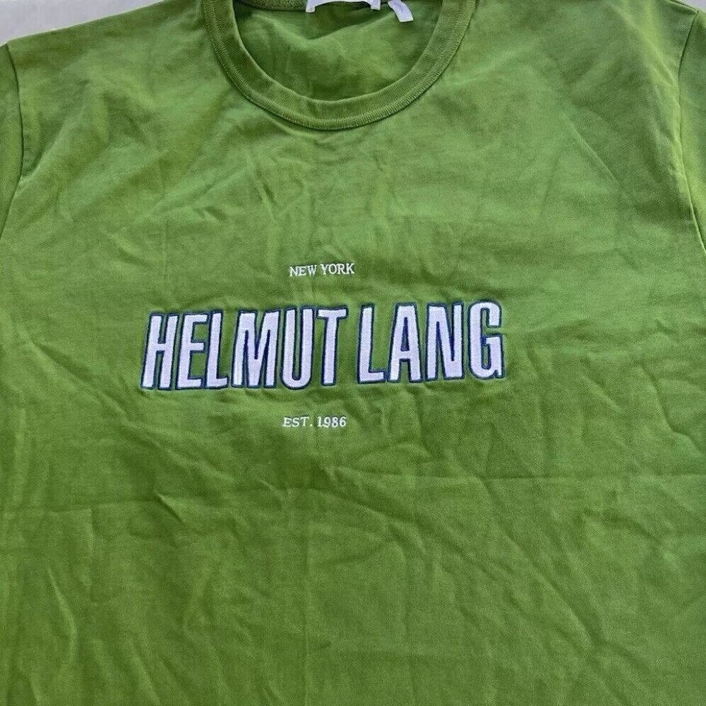 Helmut Lang Men’s Shirt Sz XXL Distressed Green Streetwear New York Designer